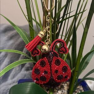 Red Ladybug Keychain Accessory